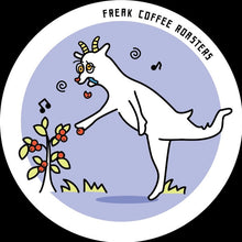 画像をギャラリービューアに読み込む, Sticker ステッカー "Over caffeinated dancing goat"
